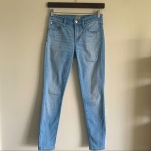 J. Crew light wash stretchy 8” toothpick jeans